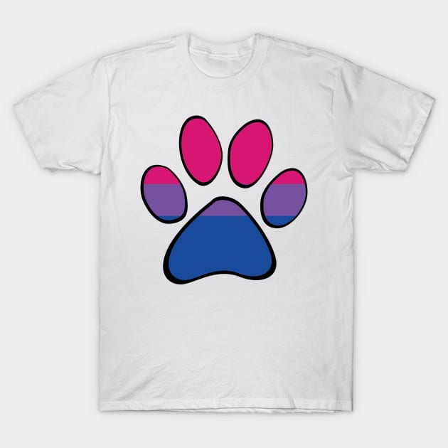 Bisexual Pride Paw T-Shirt by HyperOtterDesigns